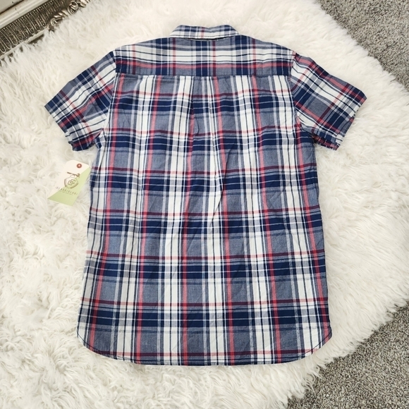 Class Club Boy's Short Sleeve Plad Button down shirt. Size 14/16. New. C1 - Picture 3 of 7